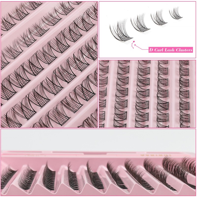 Kiusatig Eyelash Extension Kit 100PCS DIY Lash Extensions Kit Cluster