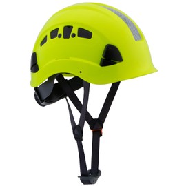 LOHASPRO Hard Hats Construction Safety Helmet ANSI Z89.1 Approved OSHA Hardhat Vented Men Worker Neon Green Hard Hat with Chin Strap Tree Climbing Rescue Arborist Helmet (P3 Lime)