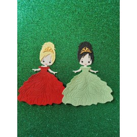 Unbranded 2 Pretty Princess Girl Cardstock die cuts Ball Dress, crown see pics.