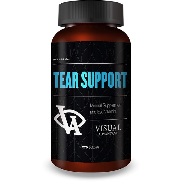 Visual Advantage Tear Support Eye Vitamins - for Dry Eyes - 3 Month Supply