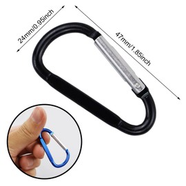 10 Pieces D-ring Carabiners, Multicolor D-Ring Keychain Carabiners Locking Clip for Outdoor Home RV Camping Fishing Hiking Traveling