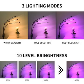 Grow Light with Stand,GHodec Tri-Head 60W Floor Plant Lights for Indoor Plants, Tripod Stand Adjustable 15-48 in,3/9/12H Timer & 3 Modes