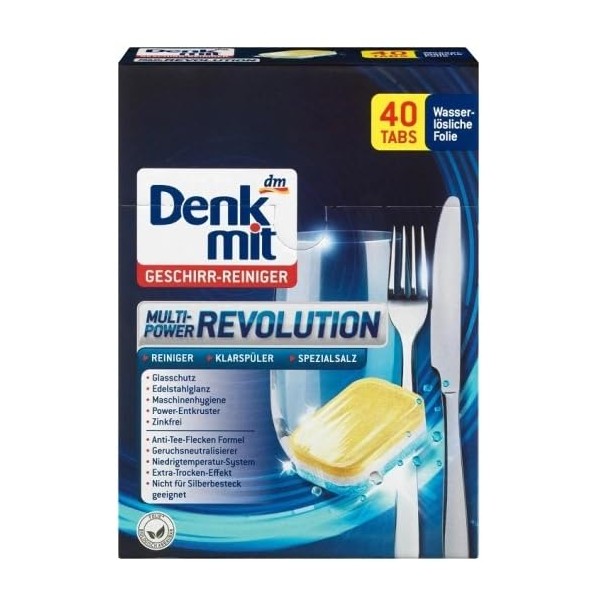 (Denkmit, Multi-Power Revolution, Dishwasher Tablets, Pack of 40 (Product from