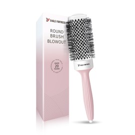 Professional Round Hair Brush for Women Blow Drying with Ceramic + Ionic, Round Brush for Blow Out with Innovative Bristle Combination Round Brush for Bangs, Blowout, Styling (1.69 in)