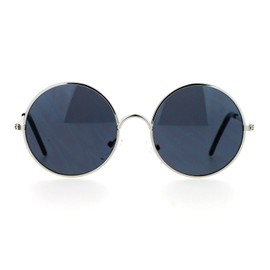 SA106 Boys Kids Size Round Circle Mirrored Mirror Lens Hippie Sunglasses Silver Black