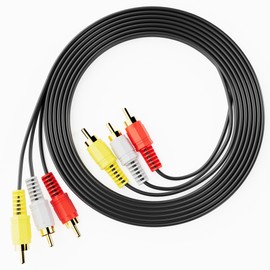 Eanetf Eanetf RCA Cables, 3RCA Cable Audio Video 24K Gold Plated Connecting Audio Video Components AV Male to Male Cable for Home Theater amp, Stereo Systems (5ft-1pcs)