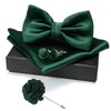JEMYGINS Men's Bow Tie Satin Bow Tie and Pocket Square