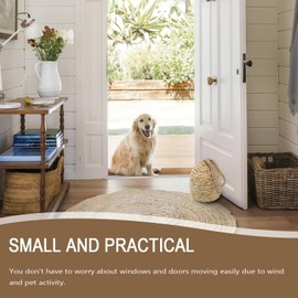 4.4lb Heavy Duty Door Stopper with Handle, Natural Water Hyacinth Doorstop for Bottom of Door Home Decor