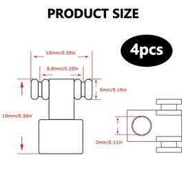 Yuiturt 4PCS Roller Guitar String Trees, Chrome String Retainers with Mounting Screws for Fender Strat/Tele, Locking String Guides for Electric Guitar Tuning Stability (Stratocaster/Telecaster Style)