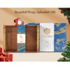 Dofira Acacia Wood Serving Tray with Metal Handles, 17x13in Large