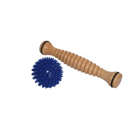 Foot Massage Roller Foot Reflex Zones Massage Made of Wood with Hedgehog Ball