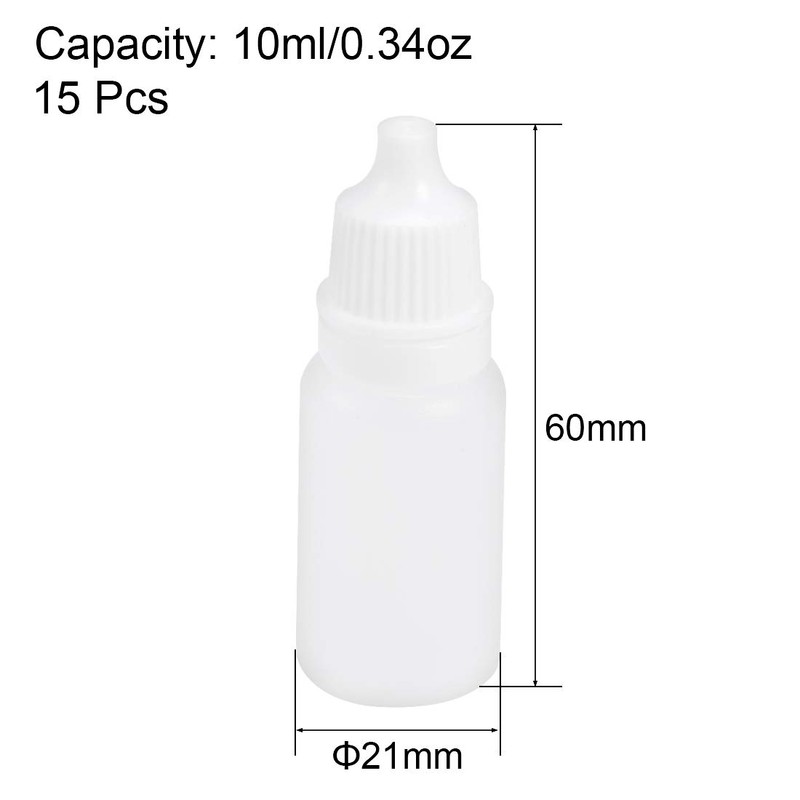 sourcing map Plastic Dropper Bottles, 10ml/0.34 oz Empty Squeezable Dropper