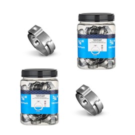 Pack of 200 Foskan 3/4 Inch PEX Cinch Clamp Rings,304 Stainless Steel Hose Clamps for PEX Tubing,Tool Compatible（3/4 inch）