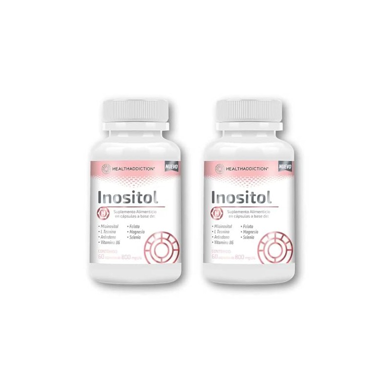 Healthaddiction Fórmula Avanzada Inositol Suplemento Myo Teanina Arándano Vitamina Folato