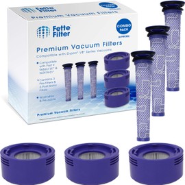Fette Filter -Combo Vacuum Filter Set with 3 Pre Filters and 3 HEPA Filters Compatible with Dyson V7 & V8 Absolute and Animal Cordless Vacuums, Part # 965661 & 967478