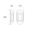 4lite Outdoor Half Wall Lantern (Black) IP65 Rated Motion Sensor