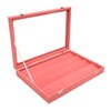 Pin Display Case Pink Large Elegant Solidwood Dustproof Glass Window