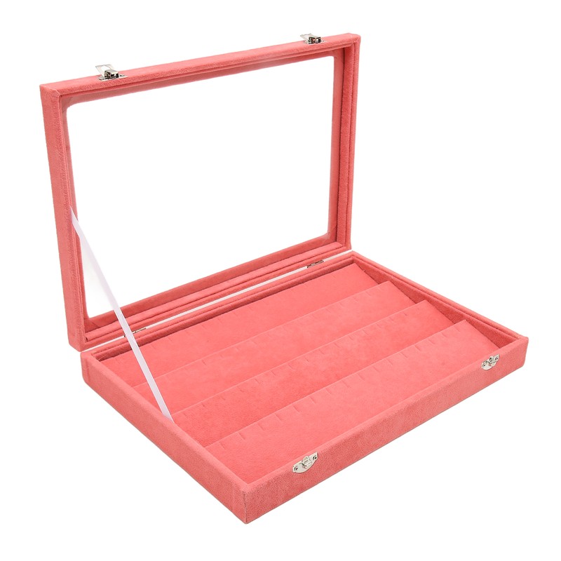 Pin Display Case Pink Large Elegant Solidwood Dustproof Glass Window