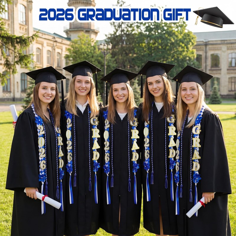 Dingion 2 Pcs 47 Inch Graduation Lei Necklace 2026 Ribbon
