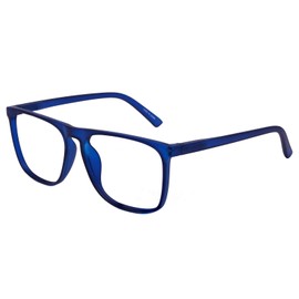 MARE AZZURO Large Reading Glasses Men Square Readers 0 1.0 1.25 1.5 1.75 2.0 2.25 2.5 2.75 3.0 3.5 4.0 5.0 6.0 (Matt Blue, 2.00)