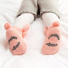 cold winter warm thicken baby socks coral wool cartoon rabbit non-slip baby flo