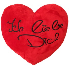 'Wagner 9100 – Coussin en peluche avec inscription "Je t'aime en forme de cœur 35 cm Coussin en peluche coeur