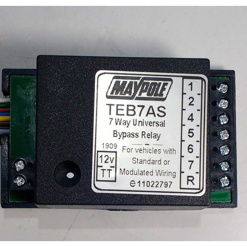 Maypole 12V 7 Way Bypass Relay with Audible Buzzer Trailer