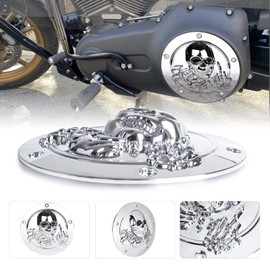 Goldfire 5 Hole Derby Timer Cover and Points Covers Fits for Harley 1999-2014 Big Twin Cam Touring Road King Electra Glide FLHR FLHX FXST Dyna (3D Skeleton Black)