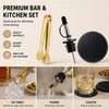 Wine Serving Set - Gold Tongs - Bottle Pourer -