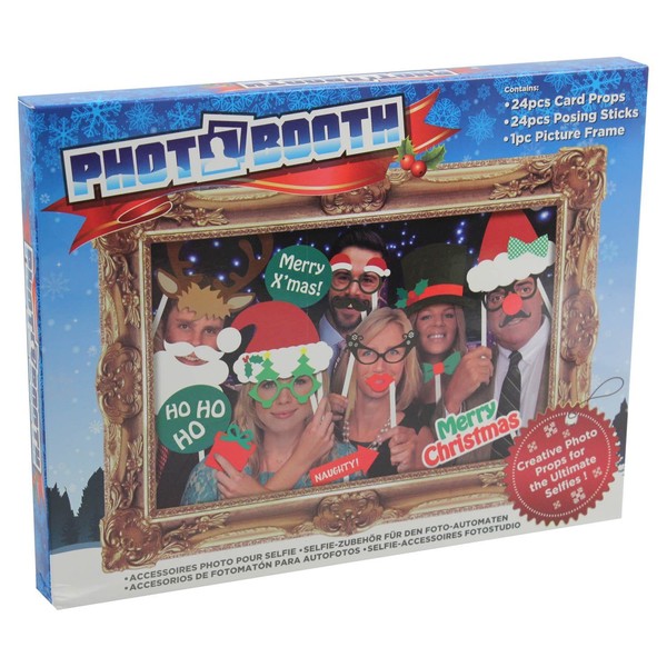 PMS 25PC PHOTO BOOTH SELFIE PROPS W/PICTURE FRAME - XMAS