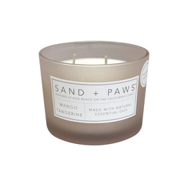 Sand + Paws Scented Candle - Mango Tangerine - Luxurious Air Freshening Jar Candles Neutralize pet Odors and Enhance Home décor – 100% Cotton Lead-Free Wicks - 12 oz