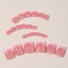 French Tip Press on Toenails Short Square Fake Toenails with