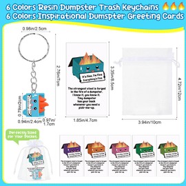 Gemscream 18 Sets Employee Appreciation Gifts Bulk Emotional Support Dumpster Keychain for Social Worker Coworker Teacher Nurse Gifts (Cute Style)