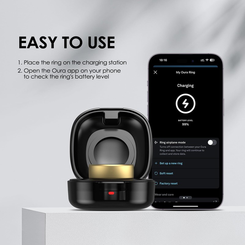 WONJOY 600mAh Wireless Charging Case Compatible with Oura Ring Gen4