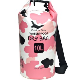 YUMQUA Dry Bag Waterproof Bag 5L 10L 20L 30L 40L Waterproof Bag Pack Sack for Kayak Boat Fishing Rafting Camping Snowboarding Swimming Water Sports, Pink camouflage, Waterproof bag pack sack