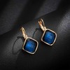 Austrian Crystal Square Drop Leverback Earrings for Women Fashion 14K