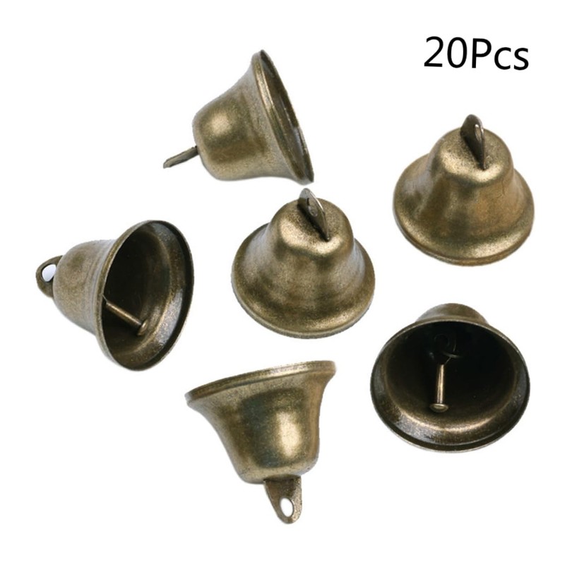 OHPHCALL 20pcs Handmade Bronze Bell Copper Rattle Handbell for Christmas