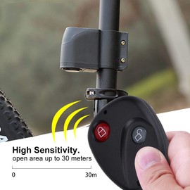 High Sensitivity Loud Vibration Bike Security Alarm, Bike Motorcycle Anti-Theft Burglar Security Alarm with Wireless Remote Control, Bicycle Bike Anti-theft Alarm for Motorcycle Bike Scooter