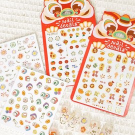 [Overseas] Children's nail stickers, character nail stickers, nail materials, bronzing, New Year's nail stickers, 3D children's four, free size/XQ- 13 50ea