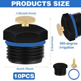 10Pcs Atomizing Irrigation Sprinkler Heads, Misting Nozzles for 1/2 Inch, 360 Rotation Mister, Water Sprinkler for Yard Lawn Garden