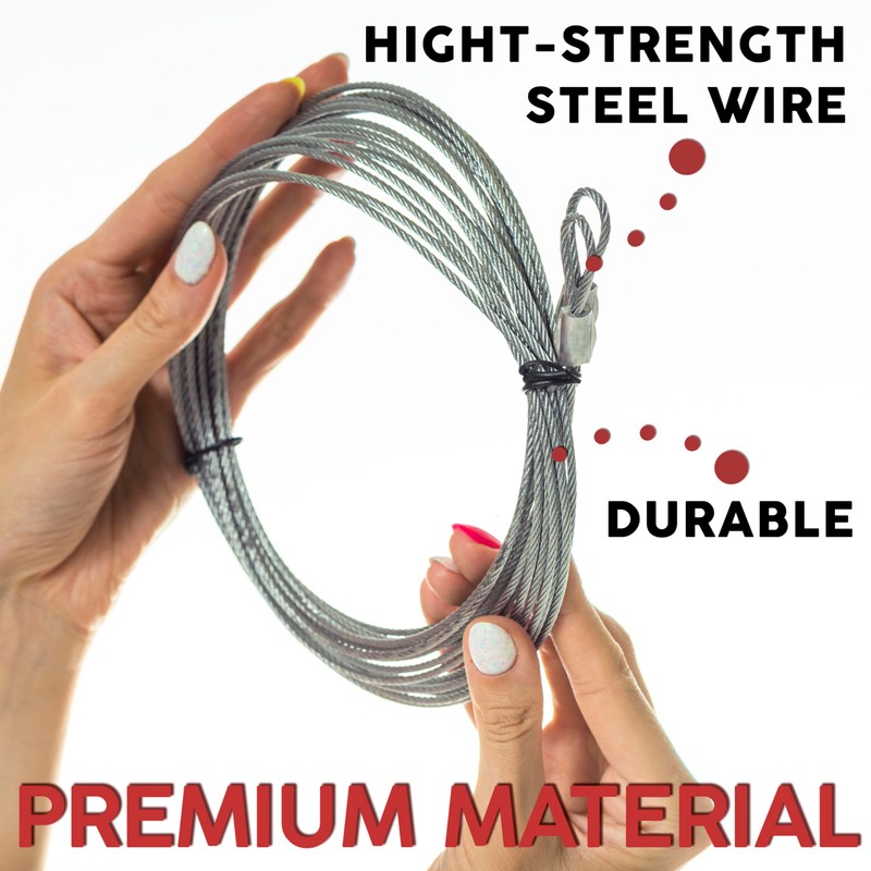 2 Pack 13.5 FT Garage Door Cable Torsion Spring Wire,