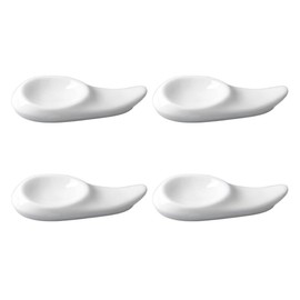 MAGICLULU Set of 4 Elegant Ceramic Chopsticks Holder White Chopsticks Rests for Table and Kitchen Stylish Chopsticks Rest for Home and Restaurants Decorative Tableware