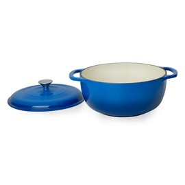 Mercer Culinary Enameled Cast Iron Round Dutch Oven, 6 qt., Navy Blue