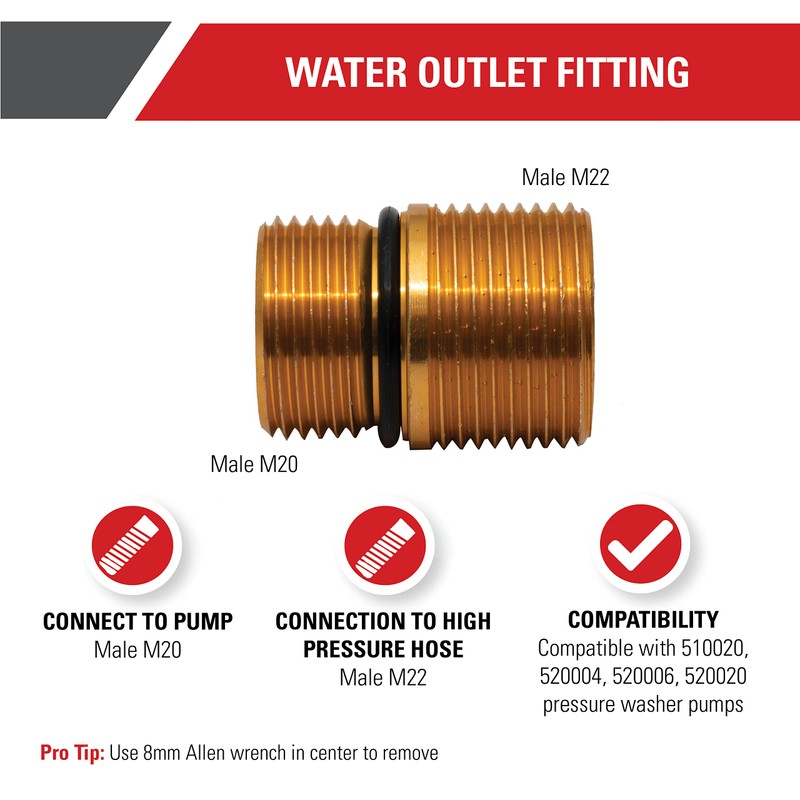 Simpson Cleaning 7110264 Water Oulet Fitting for OEM Technologies Axial