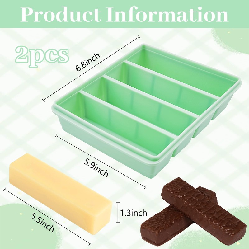 LEBERY Silicone Butter Mold with Lid 2 Pcs Non-Stick Butter