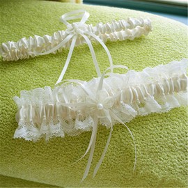 VEPYCLY Women's Stain Wedding Bridal Garter BG008IV, One Size, Ivory