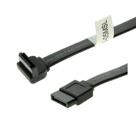 SATAGear 4 inch Black SATA Device Cable Straight to Left Angle