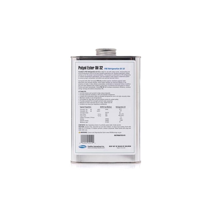 ComStar Polyol Ester Oil 32/150 SUS (POE), High-Performance Refrigeration Oil