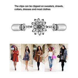 Quesuc 2 Pairs Retro Sweater Shirt Clips Cardigan Collar Clips Dresses Shawl Clip for Women Girls