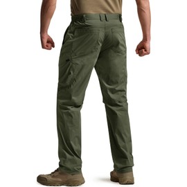 CQR Men's Quick Dry Tactical Pants, Water Resistant Outdoor Pants, Lightweight Stretch Cargo Work Hiking Pants, Runyon Cargo Pants Green Kelp, 30W x 30L